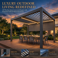 Pergola à lames orientables avec capteur de pluie automatique, gazebo extérieur en aluminium, imperméable, CE TUV NG-MP2026