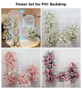 LEDA Factory Custom <b>Red</b> Flower <b>Runner</b> Handmade Artificial Flowers Backdrop for Events Parties Soft Decor - Product Image 6