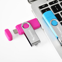 Flashdisk OTG Swivel 2in1 USB 2.0 Baru dengan Berbagai Kapasitas 2GB 4GB 8GB 16GB 32GB 64GB 128GB