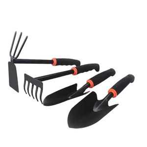 Ensemble d'outils de jardin 4 pièces : pelle, houe, râteau, outils de plantation et de désherbage du sol, en fer durable, outils manuels - Product Image 5