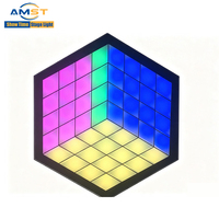 Pista de Baile LED 3D con Forma de Cubo Mágico Hexagonal Triangular, RGB DMX512 con IP33 y Asistente de Google para Discotecas y Bares