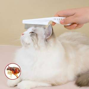 Peine Profesional para Pulgas y Garrapatas de Mascotas |   Cepillo de Dientes Finos para Perros para Eliminar <span class=keywords><strong>Caspa</strong></span>, Crostas y Residuos |   Suave con la Piel de las Mascotas - Product Image 2