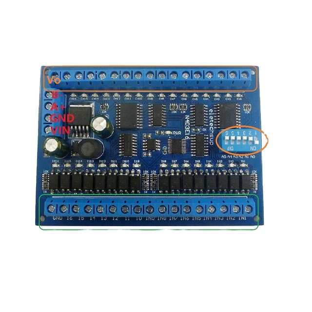 N4D3E16 DC 12V 24V 16 Input 16 Output RS485 Remote Control Switch PLC IO Expansion Board 03 06 16 Modbus RTU Module U07