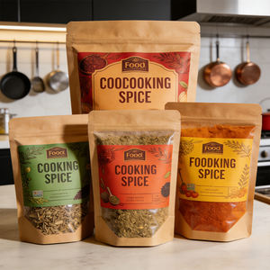 ถุงฟอยล์อะลูมิเนียมกั้นกลิ่นอย่างดี แบบตั้งได้ ปิดผนึกซิปล็อค ป้องกันความชื้น/กลิ่น สำหรับบรรจุภัณฑ์เครื่องเทศข้ามพรมแดน ถุงพลาสติก PE - Product Image 2