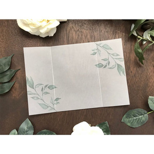 Papier de suivi <span class=keywords><strong>Eucalyptus</strong></span> personnalisé, 1 pièce, 5*7 pouces, <span class=keywords><strong>aquarelle</strong></span> verte, pour carte d'invitation de mariage, en vélin blanc - Product Image 2