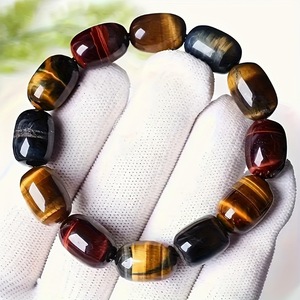 Bracciale HY <span class=keywords><strong>di</strong></span> Alta Qualità con Cristallo Singolo per Uomo e Donna, Intarsiato con <span class=keywords><strong>Pietra</strong></span> Naturale <span class=keywords><strong>Occhio</strong></span> <span class=keywords><strong>di</strong></span> <span class=keywords><strong>Tigre</strong></span> Rosso Tricolore - Product Image 3