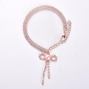 Großhandel niedlichen Strass hängenden Knoten Diamant <span class=keywords><strong>Kawaii</strong></span> Halskette für Katzen - Product Image 2