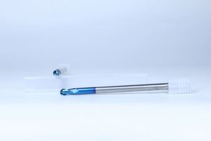 <b>Machining</b> Services Blue Nano Coated Stainless Steel Ball End Milling Cutter HRC65-72 Hardness 2 Blades 45 Spiral Angle for - Product Image 3