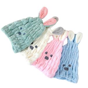Épais corail polaire mignon longue oreille lapin cheveux secs bonnet douche serviette de <span class=keywords><strong>bain</strong></span> fort absorbant séchage Ultra-doux chapeau <span class=keywords><strong>Turban</strong></span> - Product Image 1