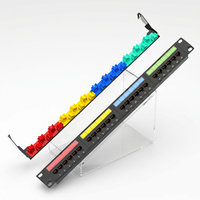 Panneau de brassage UTP non câblé 1U 19 pouces en acier, 24 ports RJ45 modulaires, Cat5e Cat6 Cat6A, pour gestion de câbles réseau de haute qualité