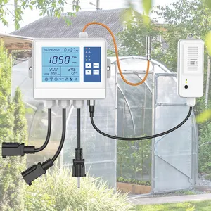 Controlador inteligente de CO2 com regulador de CO2 programável de 2 saídas e exaustor para estufas, salas de cultivo, tendas de cultivo, salas de trabalho