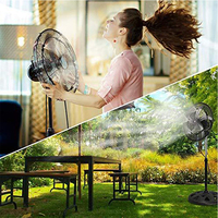 Kit de brumisation avec anneau de ventilateur noir de 40 cm de diamètre, pompe électrique pour le refroidissement extérieur en été