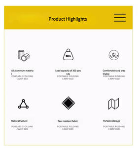 <span class=keywords><strong>Lit</strong></span> de camping extérieur léger en aluminium et cadre avec sac de transport - Product Image 5