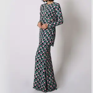 Hot Selling Cheap Baju Kurung Arabic Women Indonesia Wholesale Islamic Melayu Clothing Fashion Designs Muslim Dress