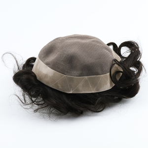 Yl <span class=keywords><strong>Uomini</strong></span> Parrucche Toupee Dei Capelli Umani Mono Merletto <span class=keywords><strong>con</strong></span> Npu Intorno Pizzo Sistemi - Product Image 4