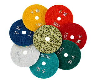 4 polegadas diamante resina polimento <span class=keywords><strong>pad</strong></span> para mármore quartzo granito molhado moagem para ângulo moedor resistente ao desgaste pedra polimento disco - Product Image 1