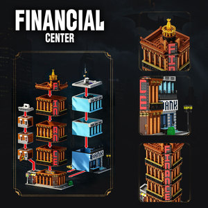 GANRAKU SJ1118 Financial Center Building Block Model 3763+ Pieces 1:32 Scale Architecture DIY Miniature Toy for Youth - Product Image 4