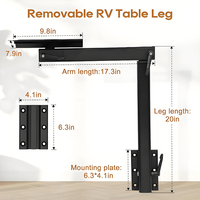 Pieds de table amovibles rotatifs pour outils de véhicule de yacht de camping-car avec cadre de table extractible