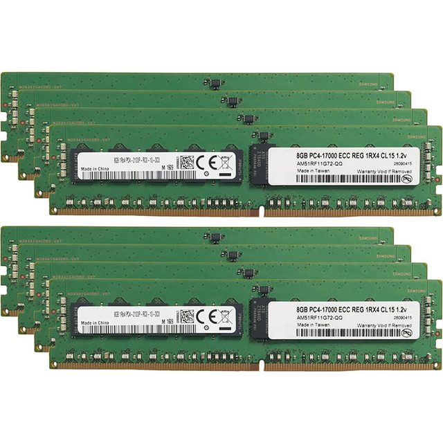 Original 64GB (8x8GB) Compatible for HP Proliant PC4-17000 ECC Registered Chip RDIMM 1Rx4 CL15 1.2v Server Memory RAM Upgrade