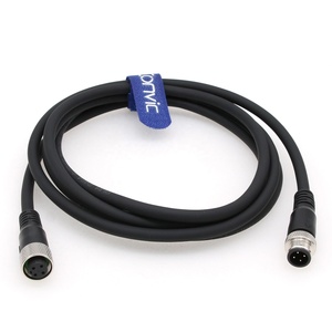 Connecteur d'aviation industriel M12 4 broches mâle-femelle, code CLE A, droit, moulé, pour capteur électrique Profibus - Product Image 1