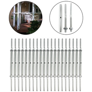 Kit de barandilla protectora para cables, tornillos tensores roscados izquierdo y derecho, 24 pares con llave y broca para instalación DIY - Product Image 5