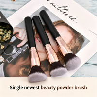 Cormay – Nouvelle brosse à poudre noire unique avec manche en bois, grande taille, pour cosmétiques, outils de maquillage