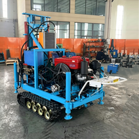 Machine de forage de puits d'eau portable Mikton 220L à moteur diesel sur chenilles, diamètre de forage 520 mm, profondeur maximale 240 m, pour la construction