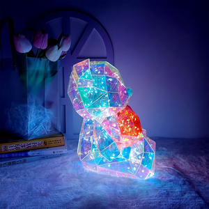 USB Rechargeable 25cm LED Night Light Teddy Bear Room Decor Glowing Colorful Bear <strong>Gift</strong> <strong>Items</strong> Birthday Valentine's Novelty <strong>Gifts</strong> - Product Image 4