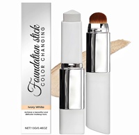 Stick de fond de teint deux-en-un changeant de couleur, fini mat transparent, maquillage léger, tenue naturelle, taille standard, tous types de peau