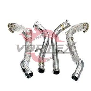 Vortex Heat Shielded Performance Downpipe for Mercedes Benz G63 AMG W463A W464 M177 V8 Biturbo Exhaust Tuning System - Product Image 1