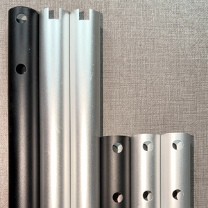 Accesorios de tubería de aluminio para cortacésped eléctrico, postes de trabajo plateados, engrosados y pulidos, OEM personalizable - Product Image 1
