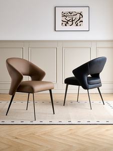 Venta al por mayor de lujo Silla de comedor de cuero para el hogar y <span class=keywords><strong>restaurante</strong></span> muebles tapizados modernos interior Hotel Park apartamento aceptable - Product Image 4