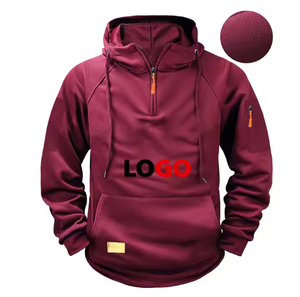 เสื้อฮู้ดสวมหัวแบบสวมหัวสำหรับผู้ชายน้ำหนักมากเสื้อผ้าแนวสตรีททรงหลวมมีฮู้ดสีล้วนสไตล์ลำลองขนาดพิเศษพิมพ์โลโก้ที่กำหนดเองได้ - Product Image 2