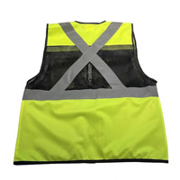 Chaleco de seguridad reflectante fluorescente clase 2 con cremallera frontal y múltiples bolsillos para personal de almacén