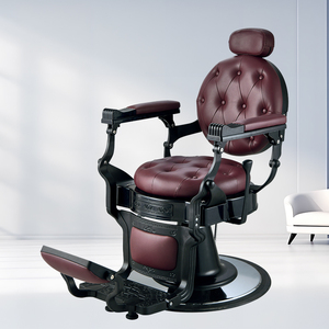 Sillas de barbero clásicas y duraderas elegantes, venta al por mayor, equipo de salón de lujo Vintage, sillas de barbero con asiento Circular para hombres - Product Image 3