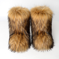Bottes de neige européennes de grande taille, mi-mollet, à bout rond, à semelle épaisse, en daim et en polaire
