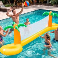 Ensemble de filet de volley-ball géant gonflable en forme de palmier avec ballon, 12 pieds de long, en PVC écologique, étanche, pour extérieur/jardin, barbecue, piscine, eau