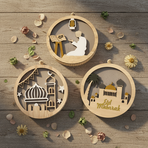 614071-73 Decoración de Madera para Celebración del Festival Musulmán, Eid Mubarak, Ramadán y Eid, Artículos de Fiesta <span class=keywords><strong>PartyMaker</strong></span> - Product Image 3