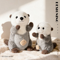 Peluche Otter Kawaii, jouet en peluche doux rembourré de coton PP avec mains magnétiques, cadeau mignon, OEM ODM en gros