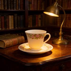 Tazas y Platillos de Porcelana Blanca Ecológicos <span class=keywords><strong>con</strong></span> Diseño Floral - Venta al por Mayor de Calcomanías Loyal - Product Image 3