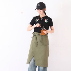 टाटलॉन कपड़े सर्वर रसोई लोगो कस्टम 3 जेब वेटर गहरे हरे हरे रंग की कमर एप्रोन - Product Image 6