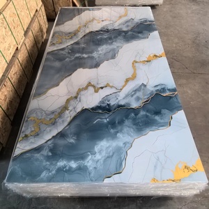 Giá rẻ bllue vàng hiệu ứng đá cẩm thạch tấm đá cẩm thạch trang trí mặt hàng đá cẩm thạch tường trang trí nội thất cho nhà hàng - Product Image 1