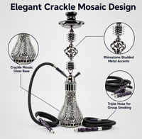 Chicha allemande portable en verre à quatre tuyaux, finition miroir, ensemble de fumage en forme de goutte d'eau