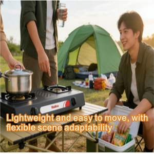 เตาแก๊สสองหัว แผงเหล็กเคลือบสีแบบรีดเย็น |   เตาปรุงอาหารกลางแจ้งประหยัดพลังงาน ทนทาน สำหรับโรงแรมและครัวเรือน |   เตาแก๊ส 2 หัว - Product Image 4