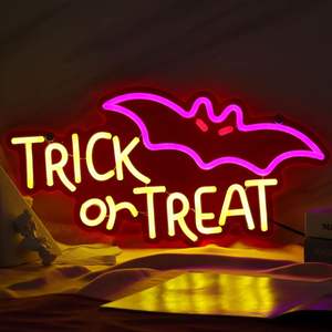 Dimmable Halloween Enseigne Au Néon pour Trick Treat Décoration Murale pour Home Bar Magasins <span class=keywords><strong>De</strong></span> Café Fenêtre <span class=keywords><strong>Porte</strong></span> D'entrée Électronique LED Enseigne Au Néon - Product Image 1