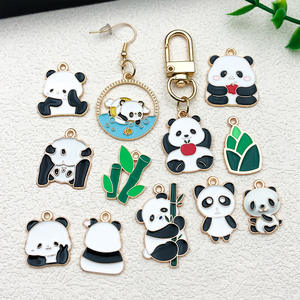Accessoires de bijouterie Guofeng, adorable panda géant, accessoires en alliage à effet goutte d'huile, porte-clés DIY, boucles d'oreilles, <span class=keywords><strong>collier</strong></span> - Product Image 4