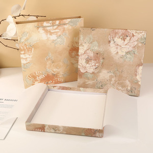 Khăn lụa vuông màu be giản dị hộp áo cao cấp logo tùy chỉnh trời đất che di động đóng gói quà tặng trống cán mờ - Product Image 3