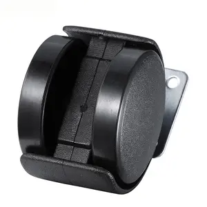 Roulette Usine approvisionnement direct 1 pouces en plastique noir meubles chaise roue pivotante roues Caster