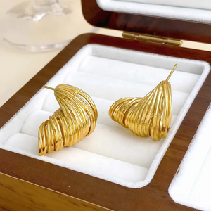 Pendientes Elegantes de Metal con Diseño Geométrico Envolvente para Mujer, Estilo Retro Minimalista, Joyería de Moda de Alta Calidad para Fiestas y Uso Diario - Product Image 3