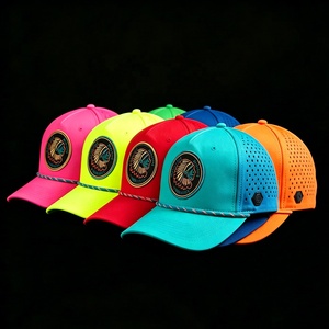 Custom Design a 5 pannelli cappello sportivo con foro tagliato al Laser, Oem 3d ricamo Patch Logo Gorras poliestere Golf corda cappellino da Baseball - Product Image 2
